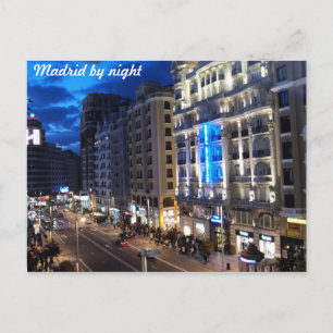 Madrid in der Nacht Postkarte