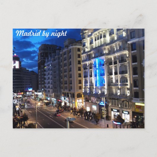 Madrid in der Nacht Postkarte (Vorderseite)