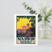 Madrid in Springtime Travel Promotional Poster Postkarte (Stehend Vorderseite)