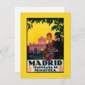 Madrid in Springtime Travel Promotional Poster Postkarte (Vorne/Hinten)
