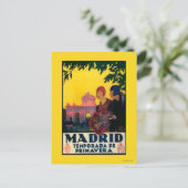 Madrid in Springtime Travel Promotional Poster Postkarte (Stehend Vorderseite)
