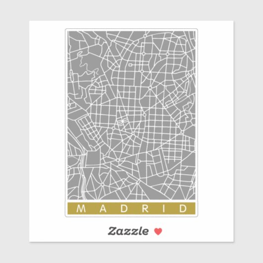 Madrid Karte Aufkleber (Blatt)