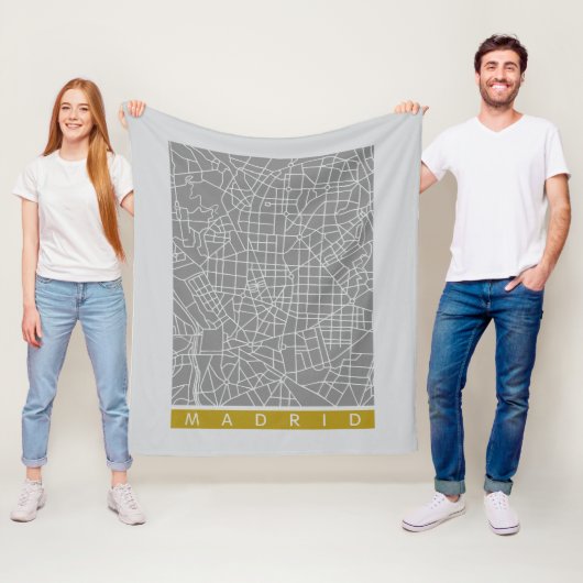 Madrid Karte Fleecedecke (Beispiel)
