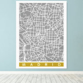Madrid Karte Leinwanddruck (Insitu (Holzboden))