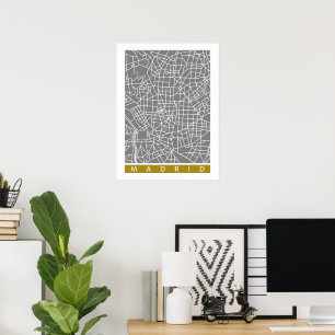 Madrid Karte Poster