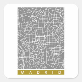 Madrid Karte Quadratischer Aufkleber