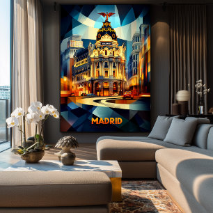 Madrid Kubistische Eleganz, moderne geometrische S Poster