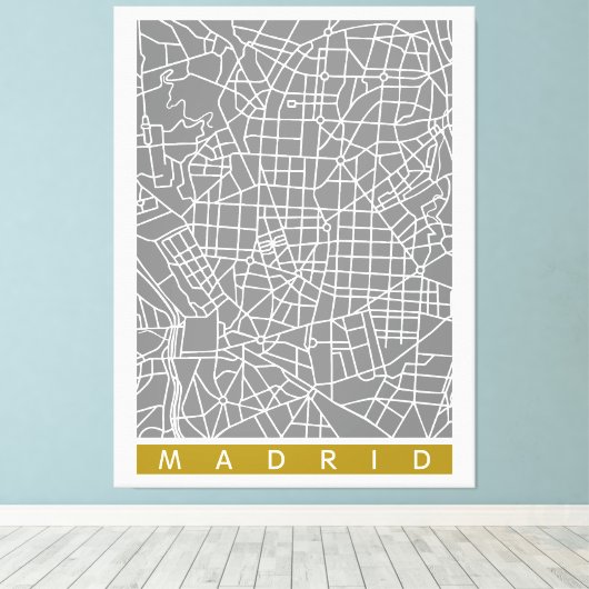 Madrid map leinwanddruck (Insitu (Holzboden))