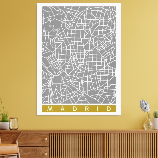 Madrid map leinwanddruck (Insitu (Wohnzimmer))