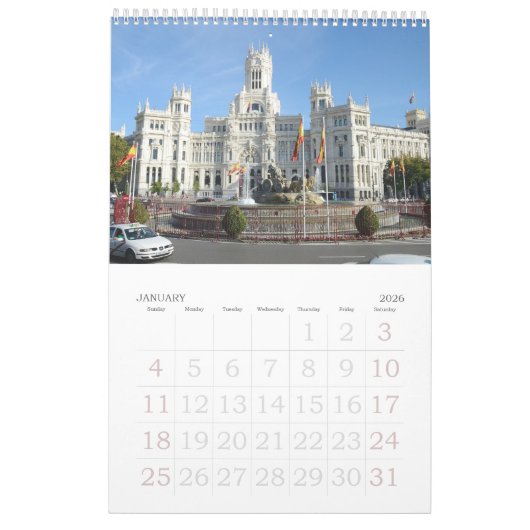 Madrid Mauer Kalender 12 Monate (Jan 2026)