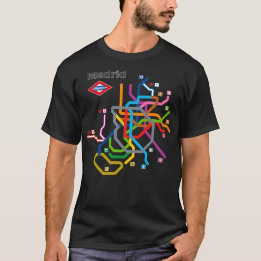 Madrid Metrodiagramm T-Shirt (Vorderseite)