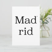 Madrid - minimalistic typography card karte (Stehend Vorderseite)