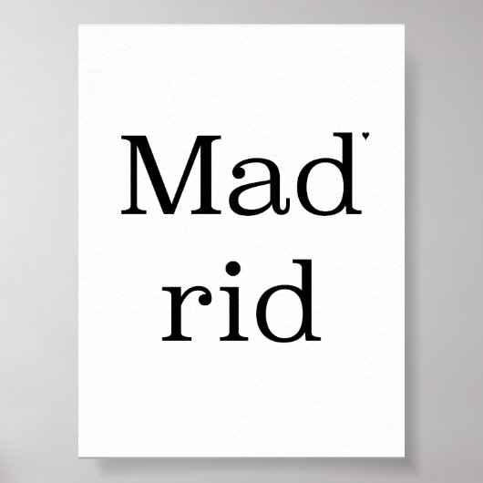 Madrid - minimalistic typography poster (Vorne)