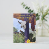 Madrid NM Bull Skull Red Chile ristra Postkarte (Stehend Vorderseite)