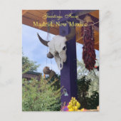 Madrid NM Bull Skull Red Chile ristra Postkarte (Vorderseite)