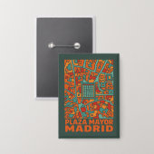Madrid Plaza Mayor Button (Vorderseite/Rückseite)
