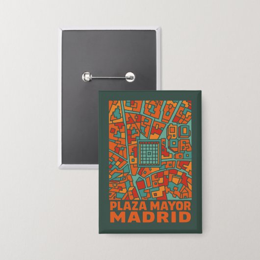 Madrid Plaza Mayor Button (Vorderseite/Rückseite)