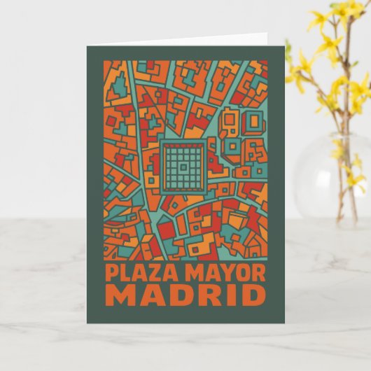 Madrid Plaza Mayor Karte (Gelbe Blume)