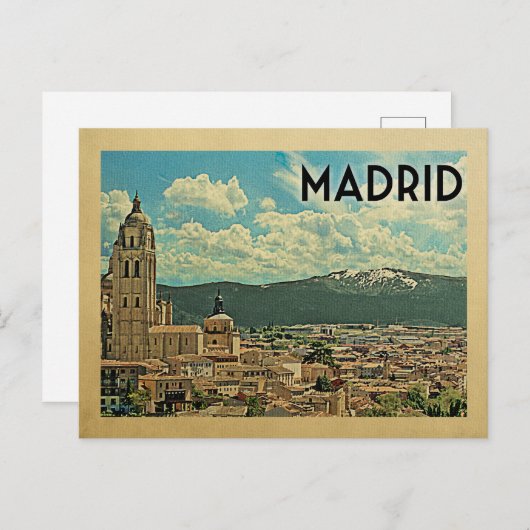 Madrid Postcard Spanien Vintage Travel Postkarte (Vorne/Hinten)