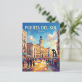 Madrid - Puerta del Sol Spanien Postkarte (Stehend Vorderseite)
