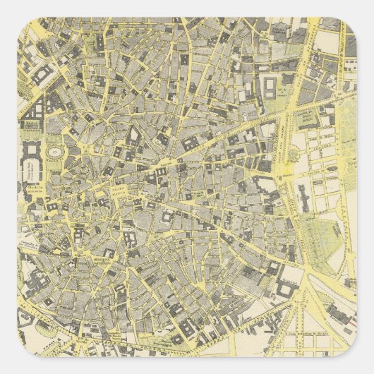 Madrid Quadratischer Aufkleber (Vorderseite)