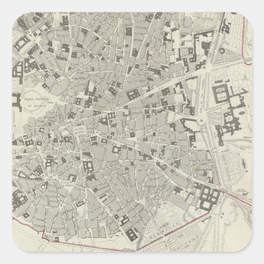 Madrid Quadratischer Aufkleber (Vorderseite)