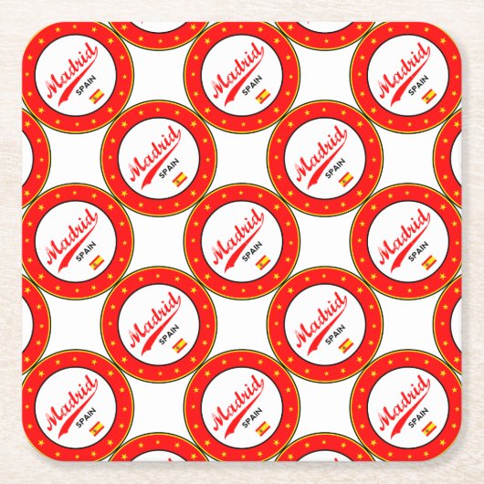 Madrid Rechteckiger Pappuntersetzer (Vorderseite)