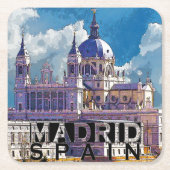 Madrid Rechteckiger Pappuntersetzer (Vorderseite)