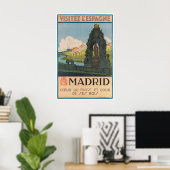 Madrid Reiseplakat Spanien Kunst Spanischer Druck Poster (Heimbüro)