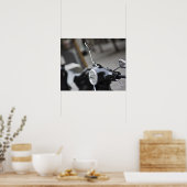 Madrid, schwarzer Vespa-Roller Poster (Küche)