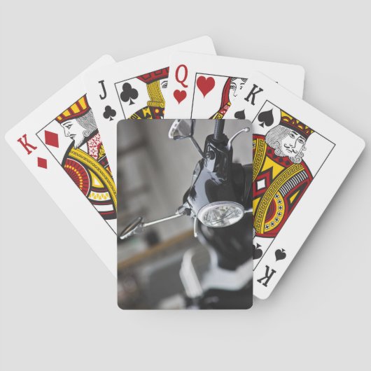 Madrid, schwarzer Vespa-Roller Spielkarten (Rückseite)