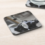 Madrid, schwarzer Vespa-Roller Untersetzer (Linke Seite)