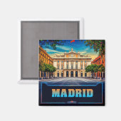 🧲 Madrid-Skyline Urlaubserinnerung Spanien 🌇 Magnet (Vorderseite/Rückseite)