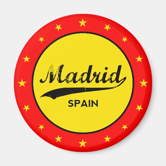 Madrid, Spain, circle, red, Magnet (Vorne)