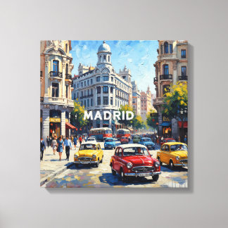 Madrid Spain Classic Cars Urban Wall Decor Leinwanddruck