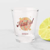 Madrid Spain Disco Ball Retro Vintag Schnapsglas (Vorderseite)