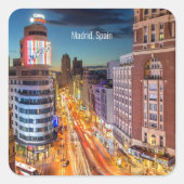 Madrid, Spain scenic photograph, Quadratischer Aufkleber (Vorderseite)