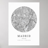Madrid Spain Street Layout Karte Poster (Vorne)