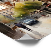 Madrid Spanien Aquarellbilder Reisen Poster (Ecke)