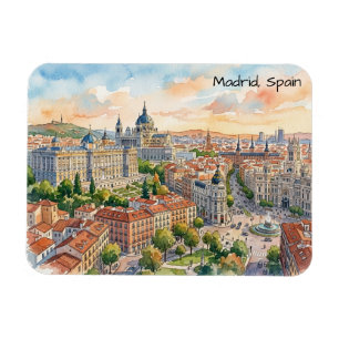 Madrid Spanien Architektur Aquarellmalerei Magnet