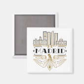 Madrid Spanien Art Deco Souvenir Magnet (Vorderseite/Rückseite)