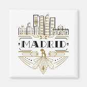 Madrid Spanien Art Deco Souvenir Magnet (Vorne)