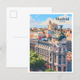 Madrid Spanien Art Vintage Postkarte