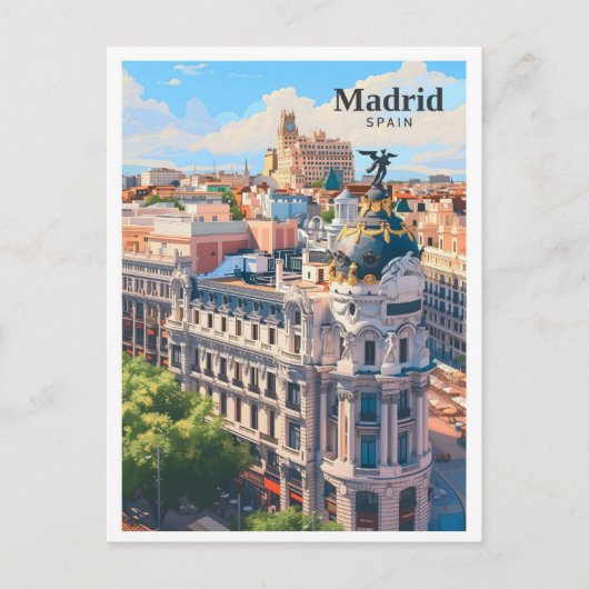 Madrid Spanien Art Vintage Postkarte (Vorderseite)