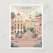 Madrid Spanien Art Vintage Reisen Illustration Postkarte (Vorderseite)