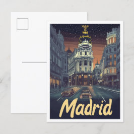 Madrid Spanien Art Vintage Reisen Illustration Postkarte