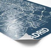 Madrid - Spanien Blueprint City Map Fotodruck (Ecke)