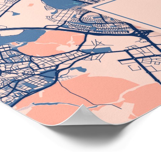 Madrid - Spanien Breezy City Map Poster (Ecke)