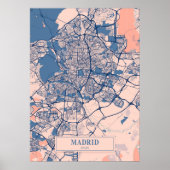 Madrid - Spanien Breezy City Map Poster (Vorne)