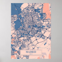 Madrid - Spanien Breezy City Map